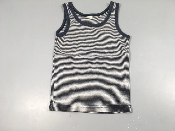 Chemisette s.m gris chiné rayé blanc, moins cher chez Petit Kiwi