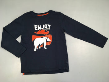 T-shirt m.l bleu foncé Enjoy texturé