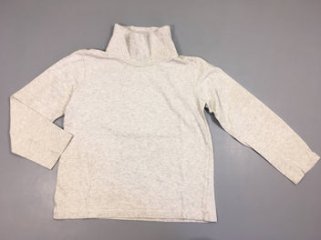 T-shirt m.l col roulé gris chiné légèrement bouloché
