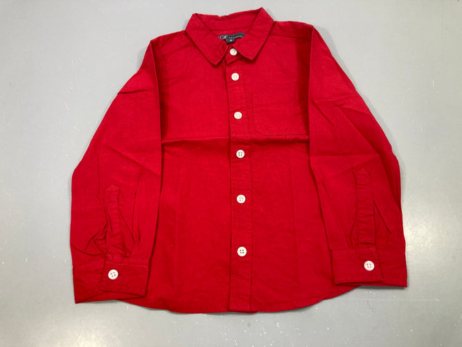 Chemise m.l rouge unie, moins cher chez Petit Kiwi