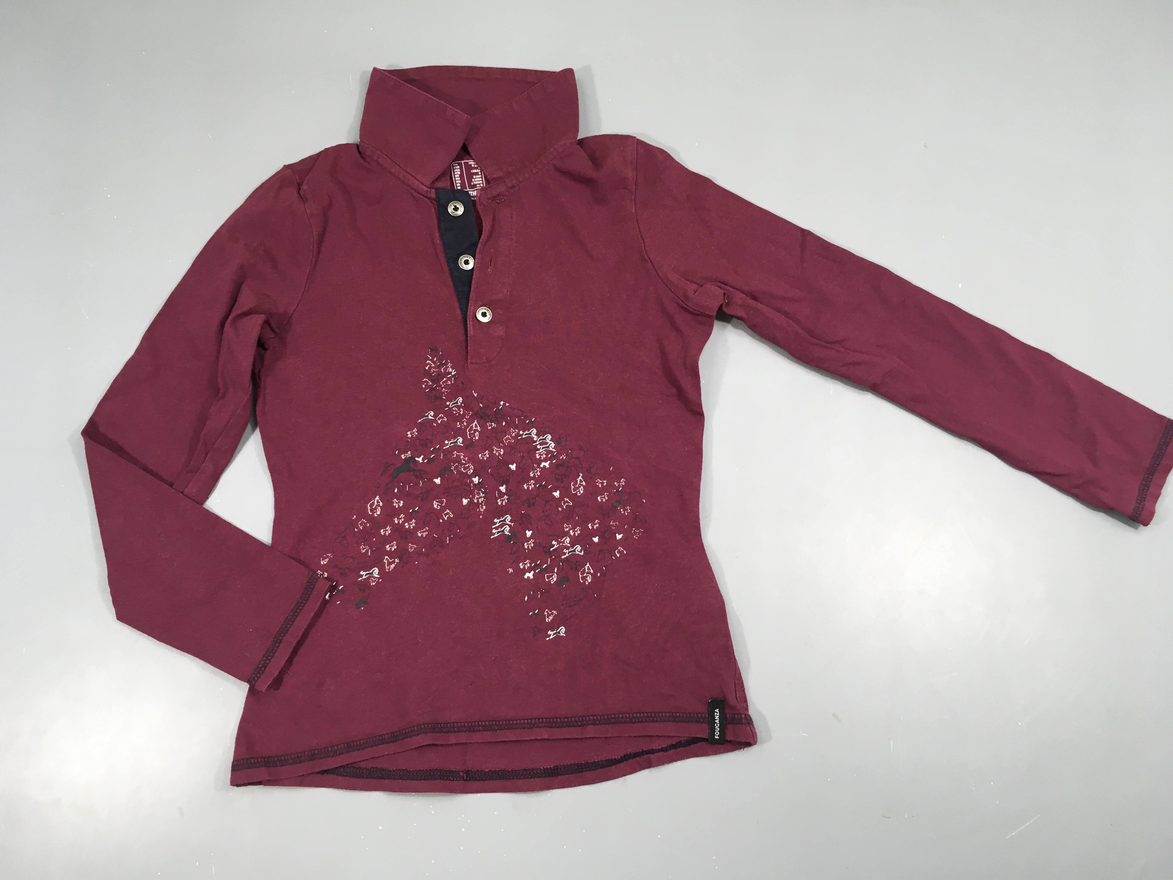 Polo d'équitation aubergine chevaux