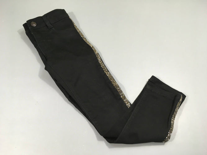 Pantalon noir skinny , bandes latérales styles cristaux brillants, moins cher chez Petit Kiwi