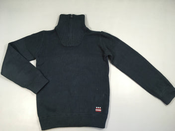 Pull bleu foncé col camionneur zippé