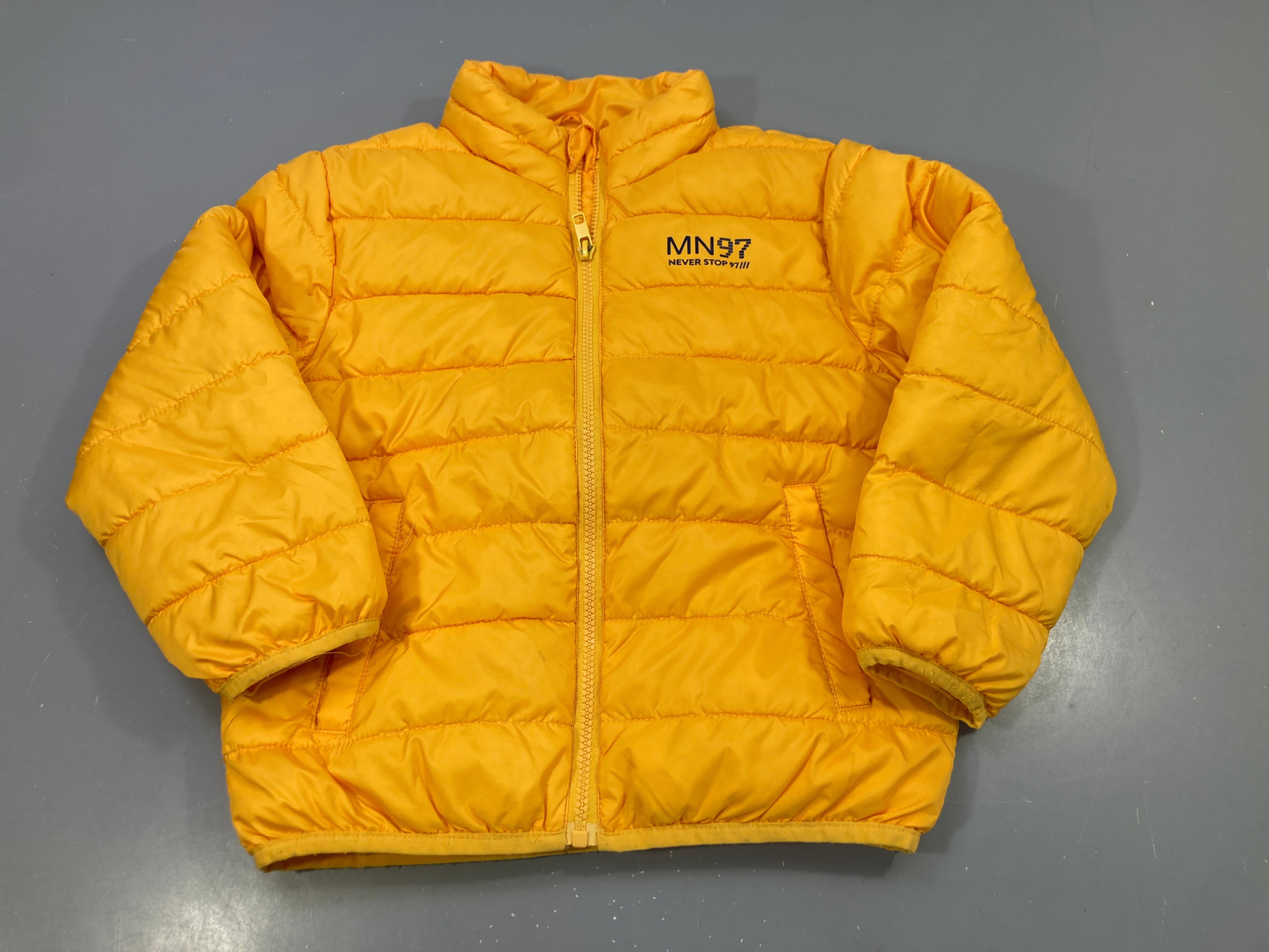 Doudoune zippée jaune moutarde, MN97