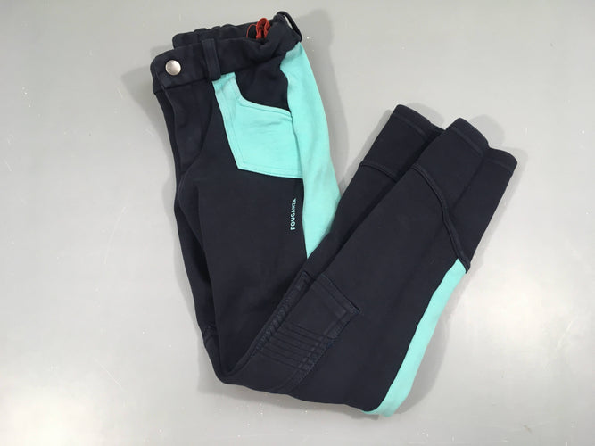 Pantalon d'équitation bleu foncé/turquoise Fouganza, moins cher chez Petit Kiwi