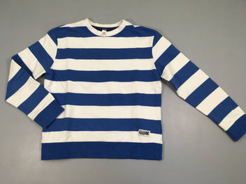 Sweat rayé blanc-bleu-Légèrement bouloché