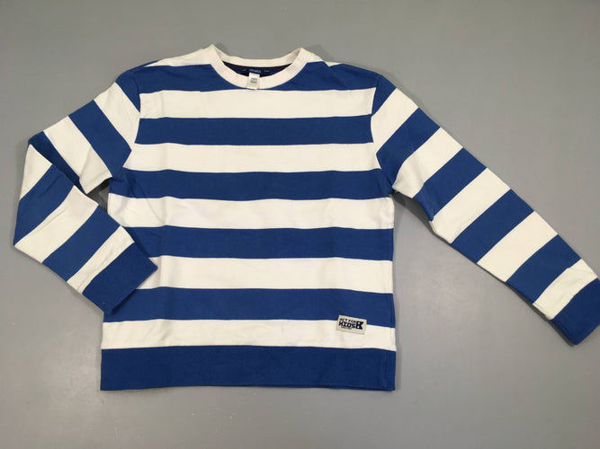 Sweat rayé blanc-bleu-Légèrement bouloché, moins cher chez Petit Kiwi