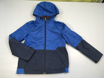 Veste coupe vent à capuche bleue Quechua (Petite tache à relaver bas)