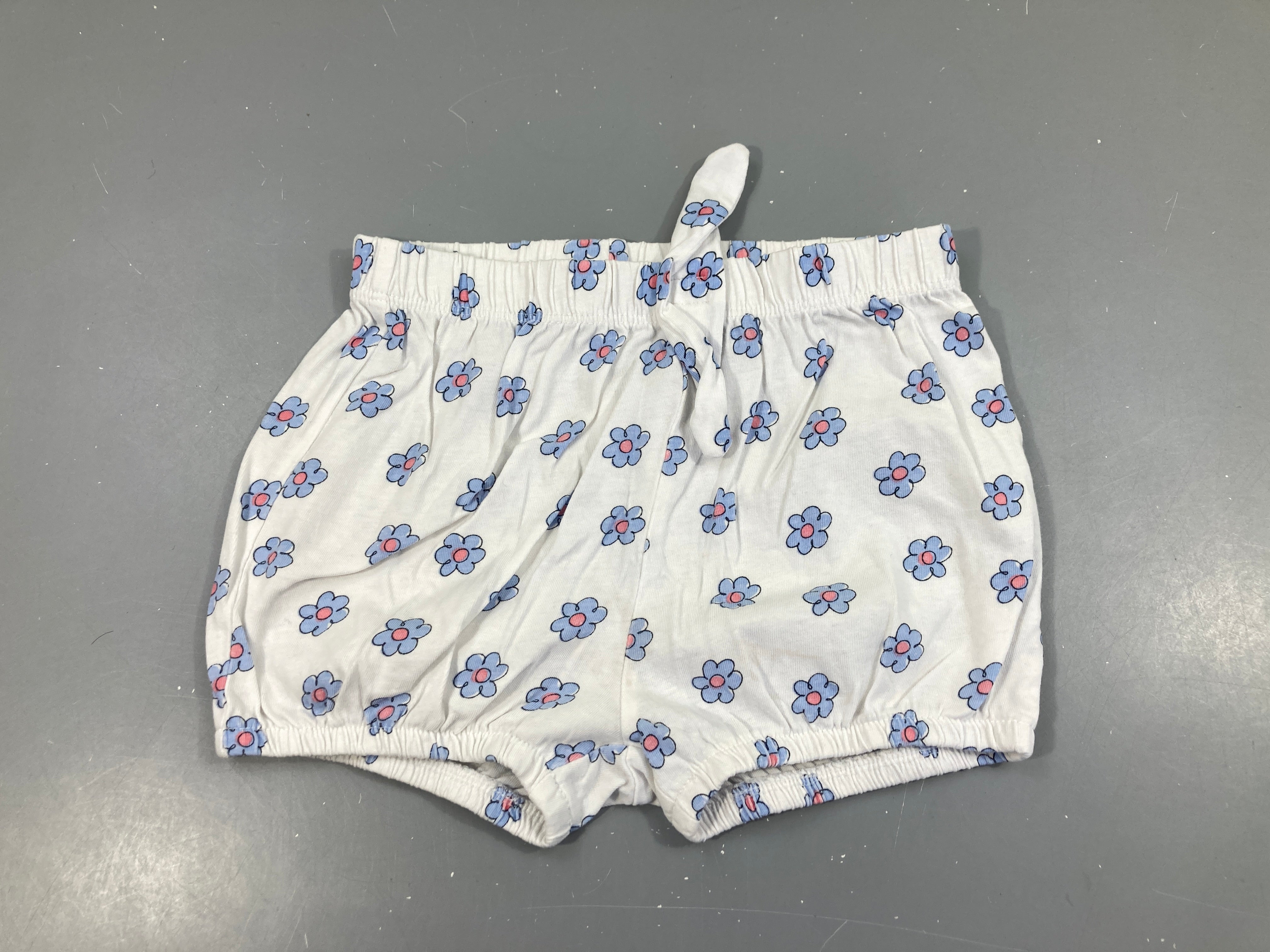 Short jersey blanc fleurs