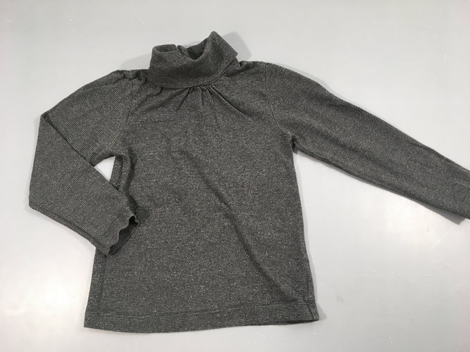 T-shirt m.l col roulé gris rayé argenté, moins cher chez Petit Kiwi