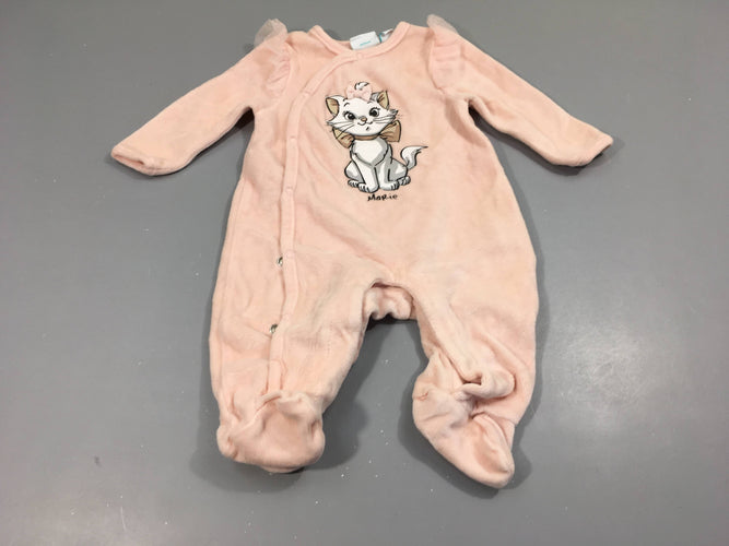 Pyjama velours rose clair, Marie, moins cher chez Petit Kiwi