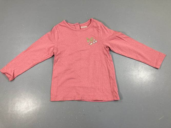 T-shirt m.l rose papillon doré, moins cher chez Petit Kiwi