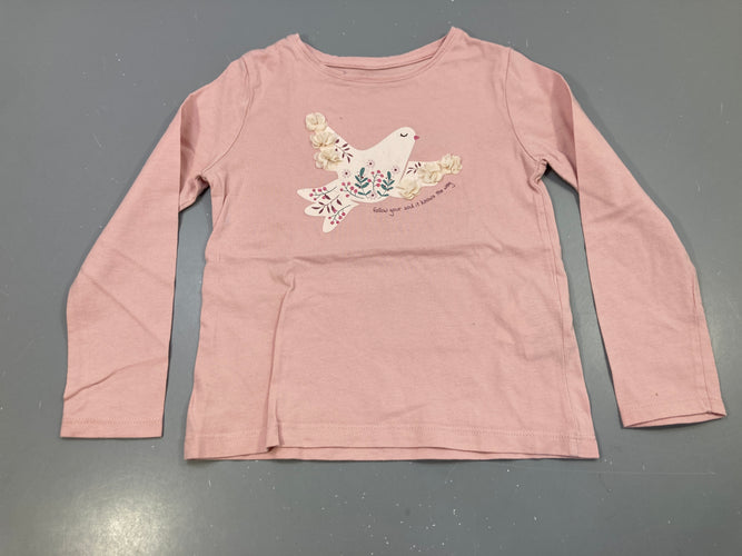 T-shirt m.l rose oiseau fleuri tulle, moins cher chez Petit Kiwi