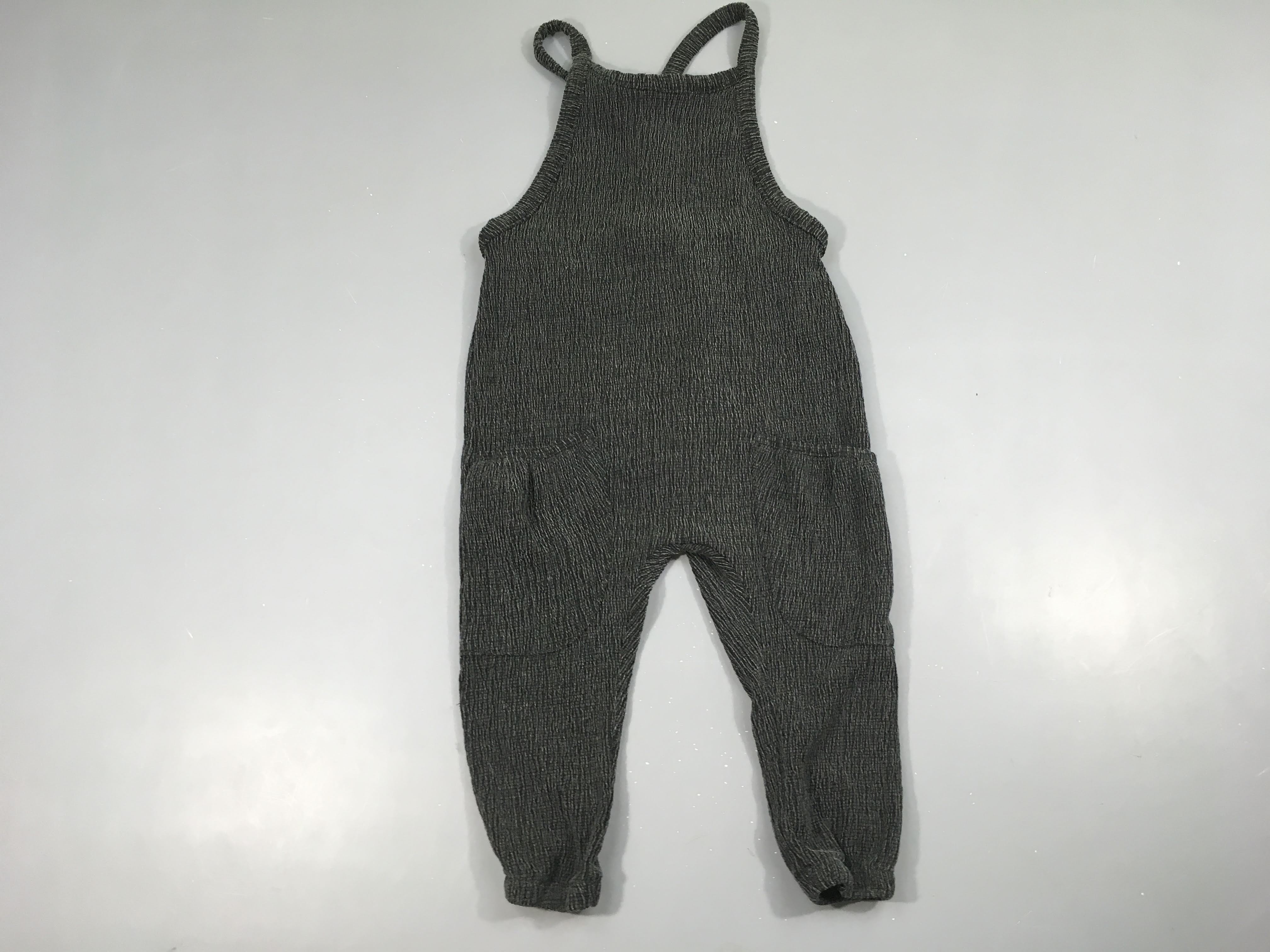 Salopette texturée gris Cheviles élastiques