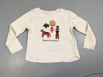 T-shirt m.l blanc cassé Cowboy texturé