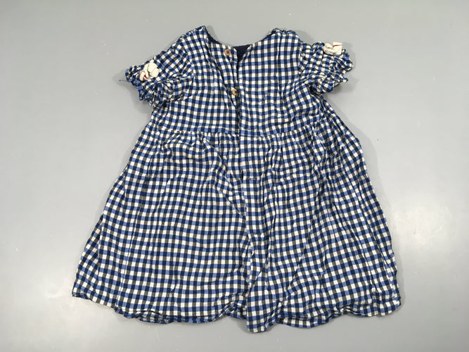 Robe m.c à boutonner à carreaux noir-blanc-blei s.moks dos, moins cher chez Petit Kiwi