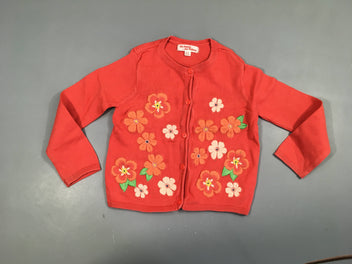 Gilet orangé fleuri texturé Bouloché