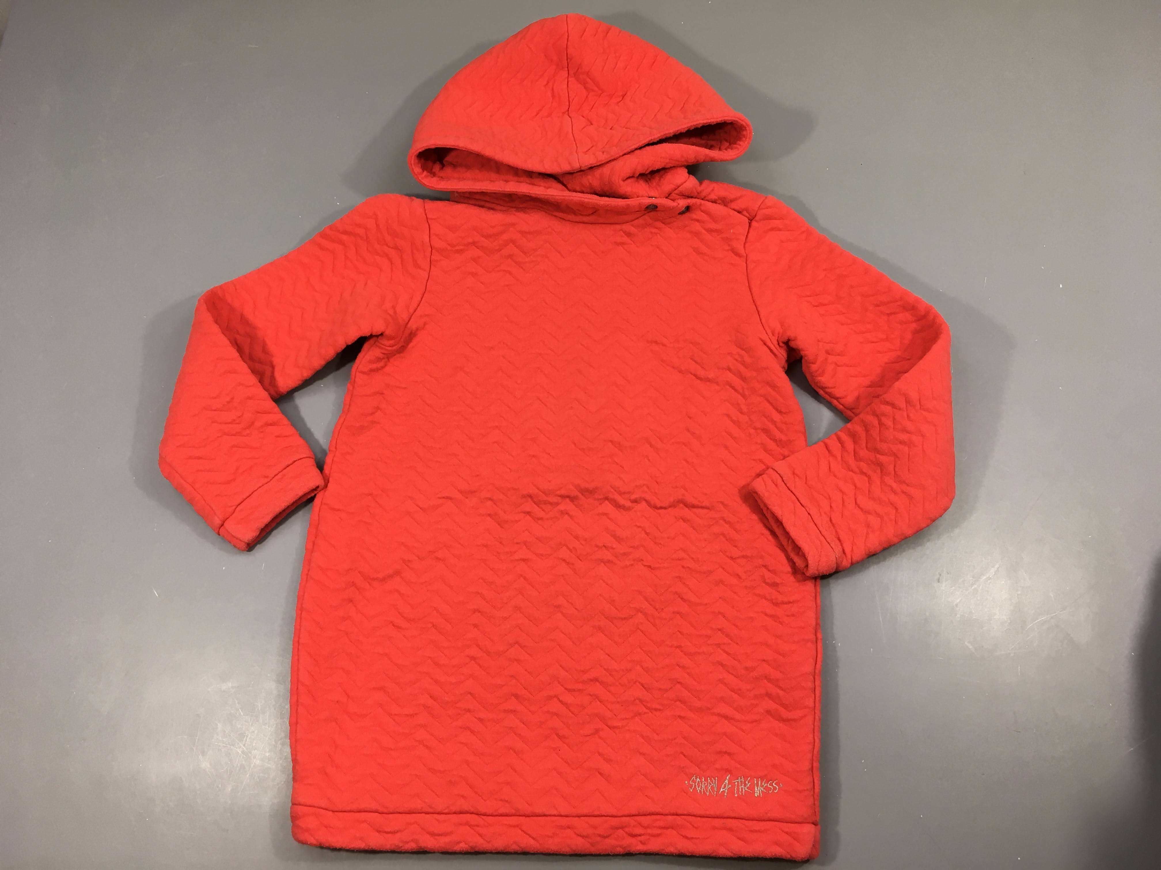 Robe m.l molleton à capuche corail boulochée