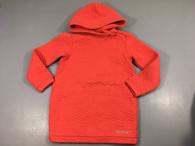 Robe m.l molleton à capuche corail boulochée, moins cher chez Petit Kiwi