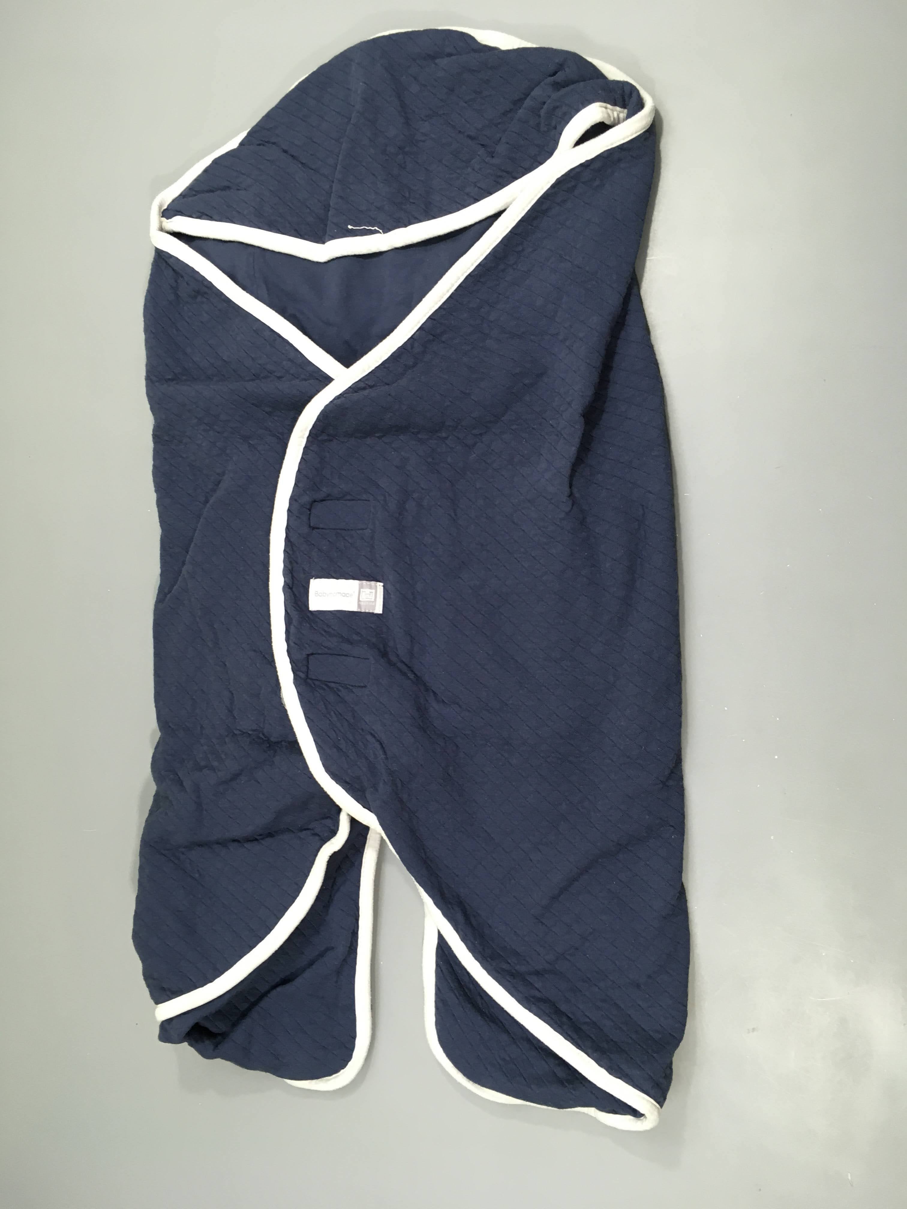 Couverture Babynomade coton bleu foncé, bouloché