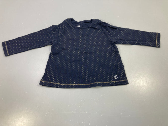 T-shirt m.l marine à pois dorés, moins cher chez Petit Kiwi