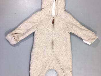 Combi pilote beige chiné pois à capuche