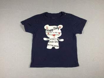 T-shirt m.c bleu - silhouette d'ours 