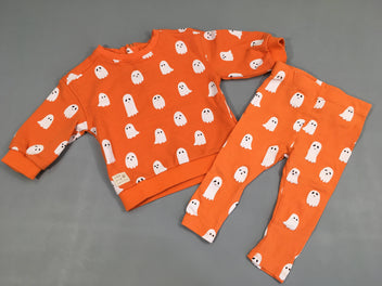 Sweat orange fantômes, légère tache sur la manche + legging
