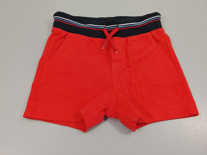 Short jersey rouge et taille élastique bleu marine, moins cher chez Petit Kiwi