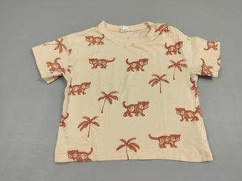 T-shirt m.c beiges, léopards, palmiers