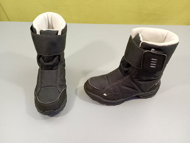 Etat neuf bottes de neige chaudes noires Quechua , Waterproof -29, moins cher chez Petit Kiwi