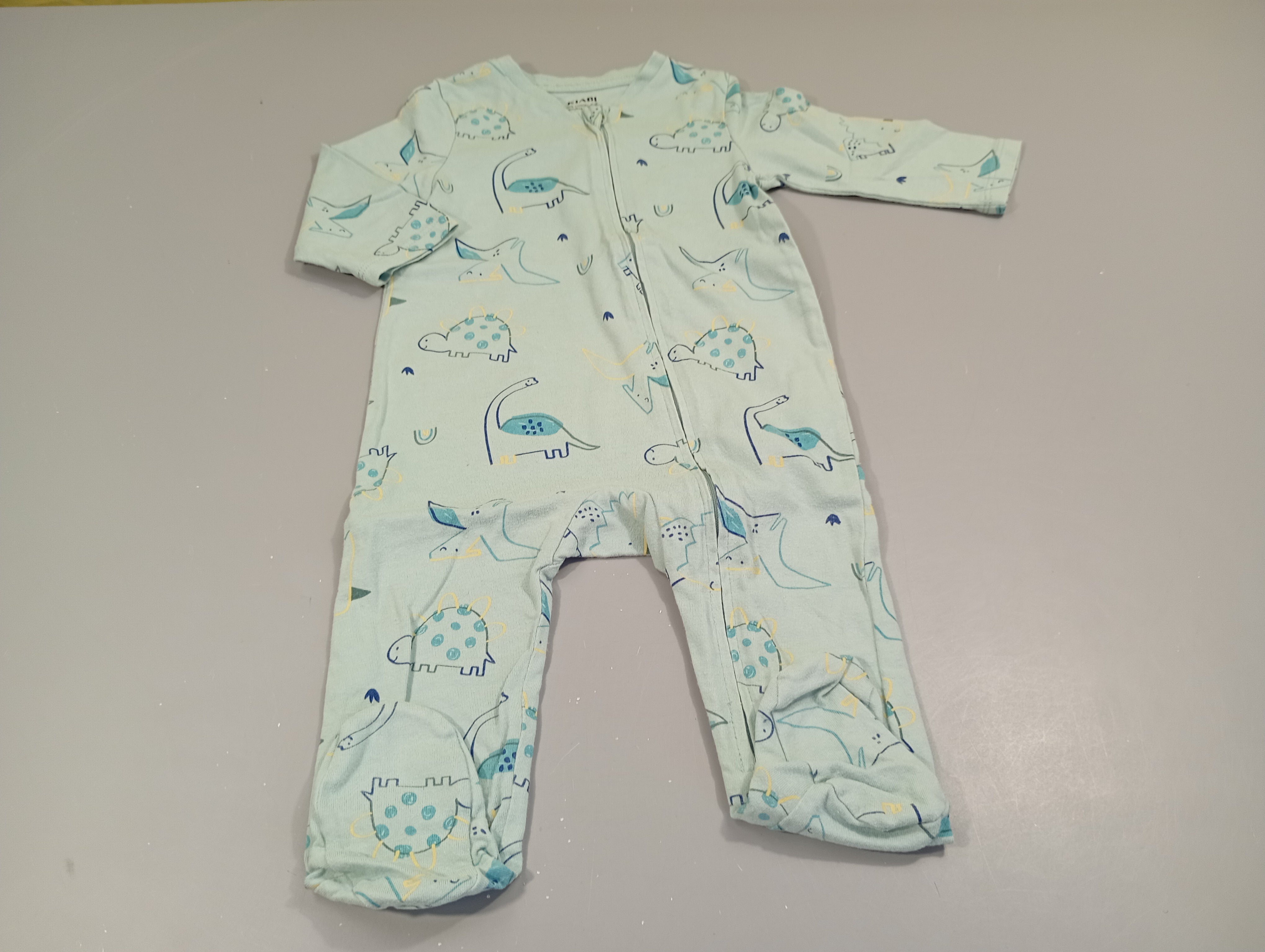 Pyjama jersey bleu, dinosaures