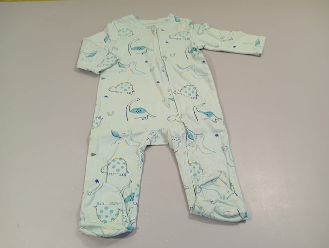 Pyjama jersey bleu, dinosaures, moins cher chez Petit Kiwi
