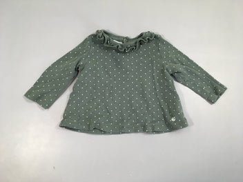 T-shirt m.l vert pois col