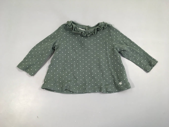 T-shirt m.l vert pois col, moins cher chez Petit Kiwi