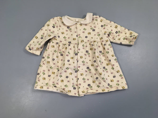 Robe chemise m.l jersey érue fleurie, moins cher chez Petit Kiwi