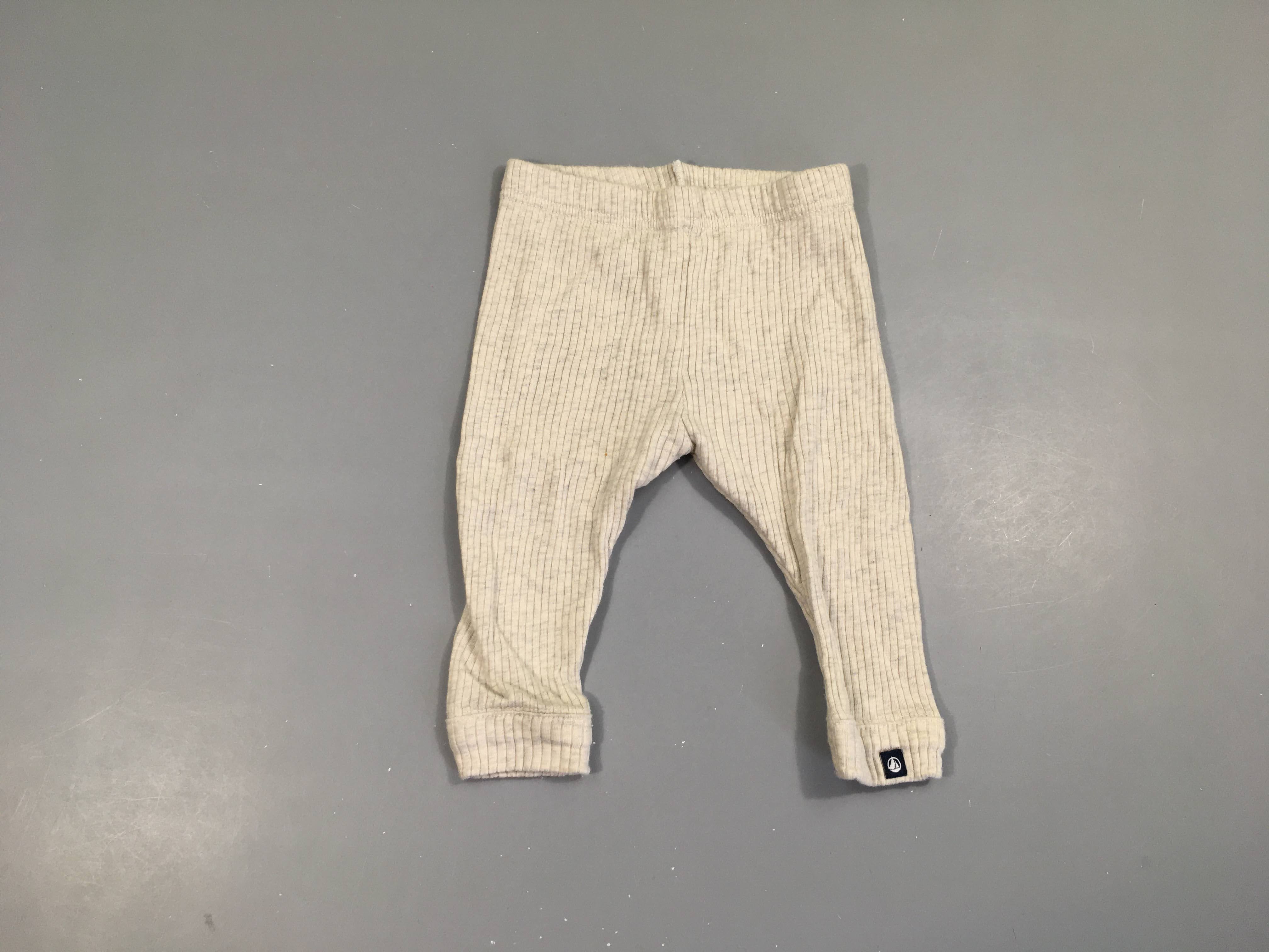 Legging gris clair côtelé, bouloché