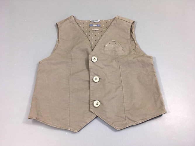 Gilet s.m coton gris , pas de taille indiquée, estimée 4a, moins cher chez Petit Kiwi