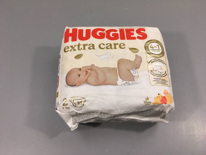 NEUF couches extra care taille 2 3-6kg, HUGGIES, moins cher chez Petit Kiwi