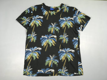 T-shirt m.c noir palmiers