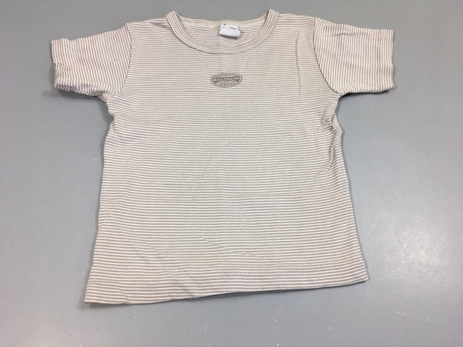 Chemisette m.c  rayé gris, blanc, moins cher chez Petit Kiwi