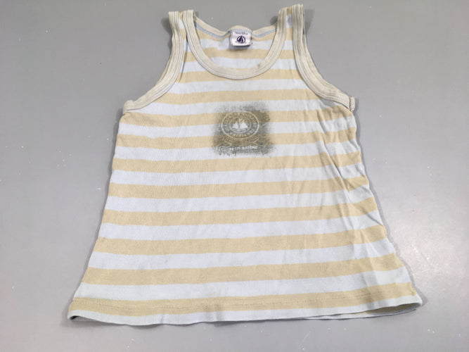 Chemisette s.m rayé bleu clair beige, moins cher chez Petit Kiwi
