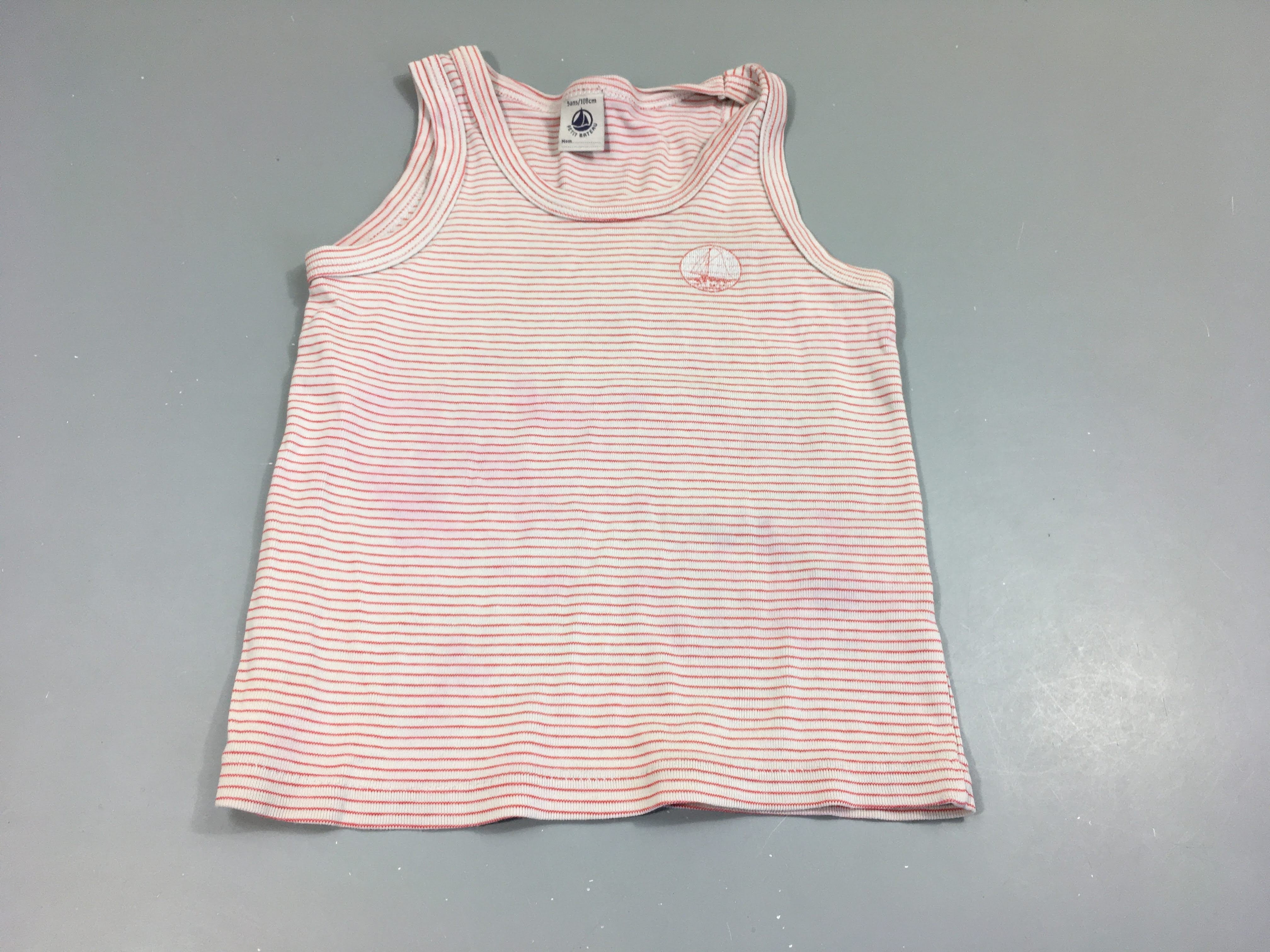 Chemisette s.m blanc rayé rouge