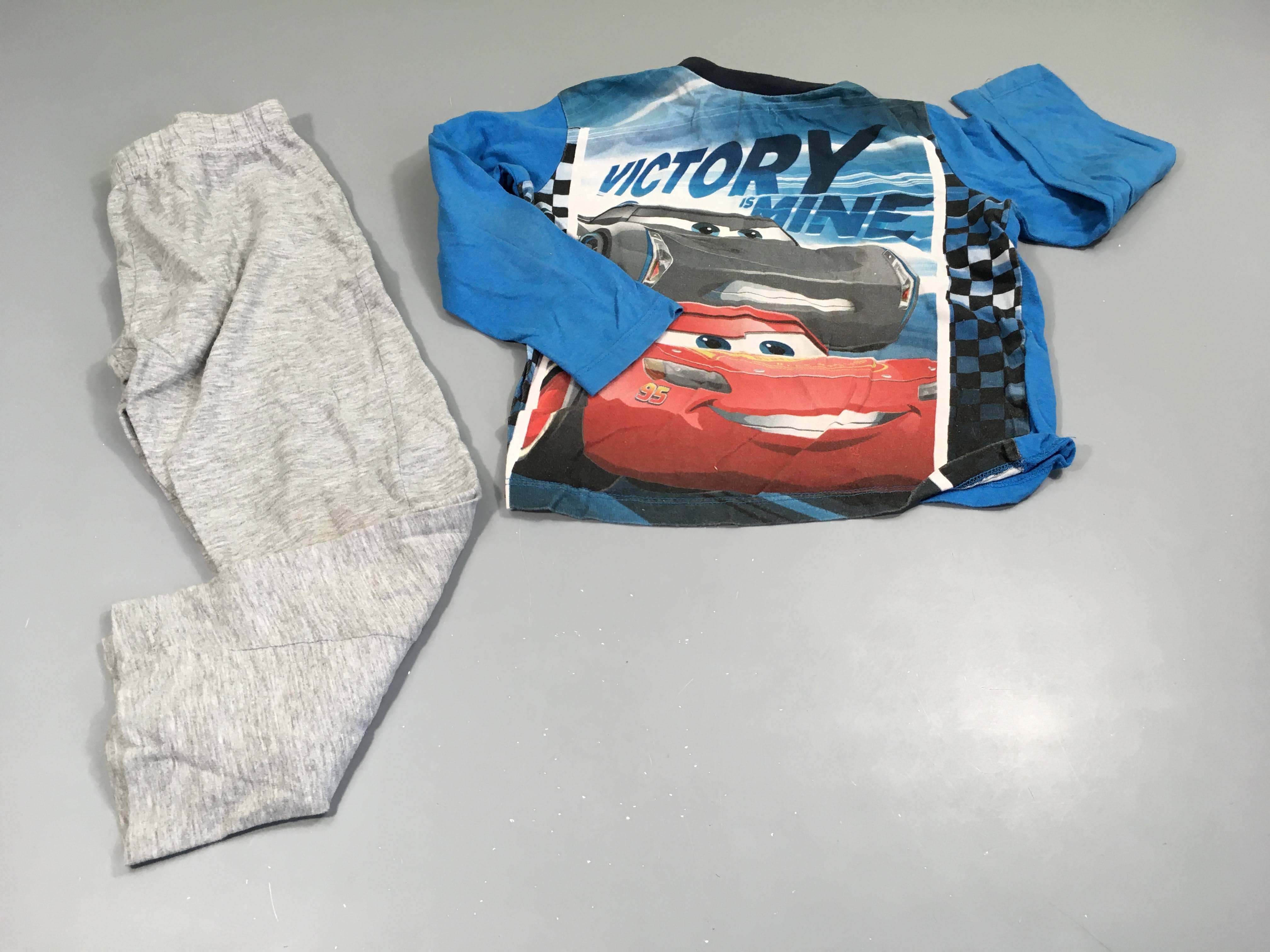 Pyjama 2pcs jersey bleu, gris Cars