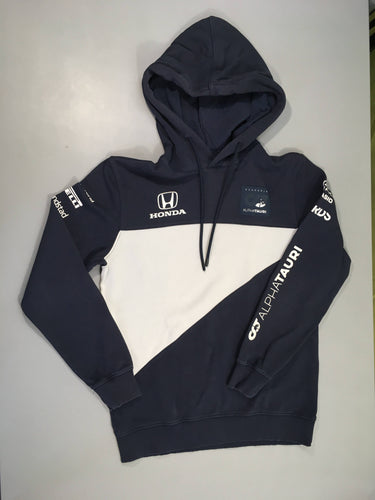 Sweat bleu foncé/blanc alphatauri honda à capuche, moins cher chez Petit Kiwi