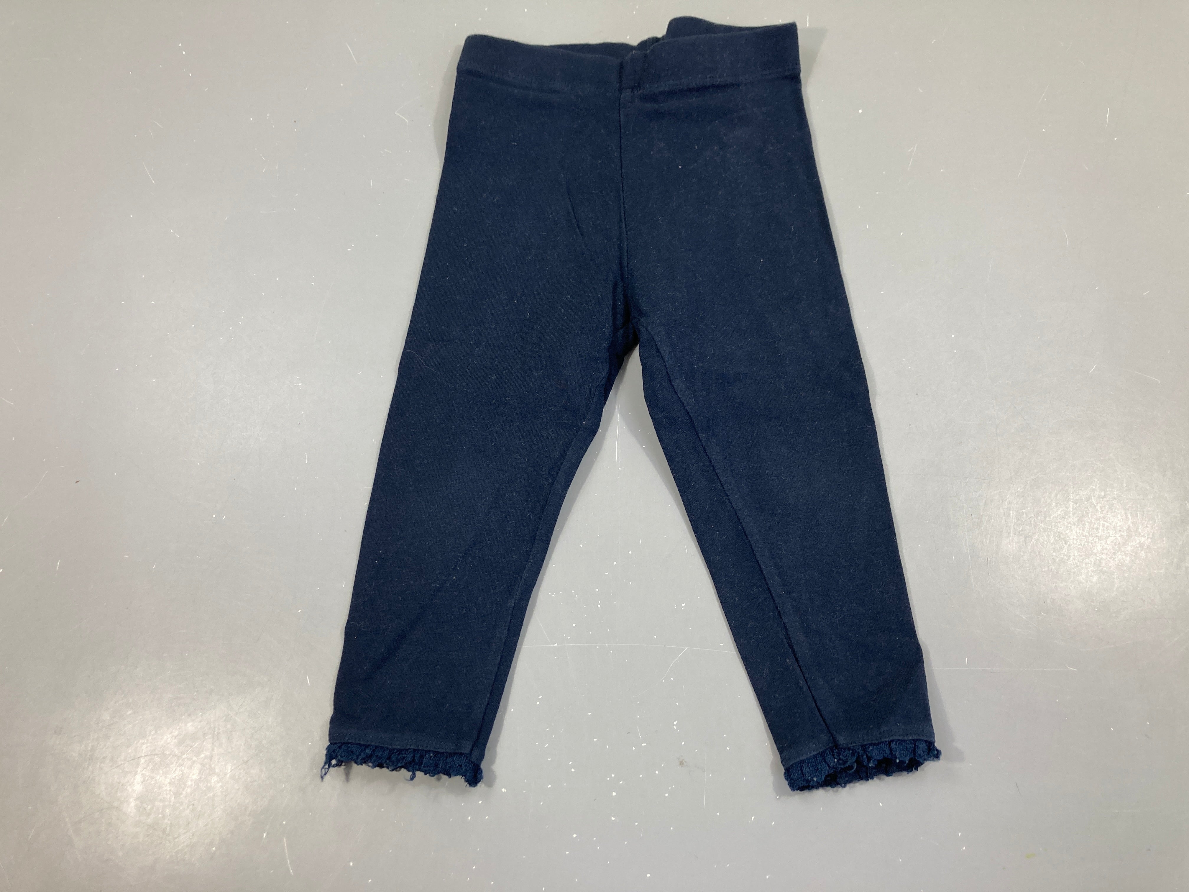 Legging bleu marine bas dentelles