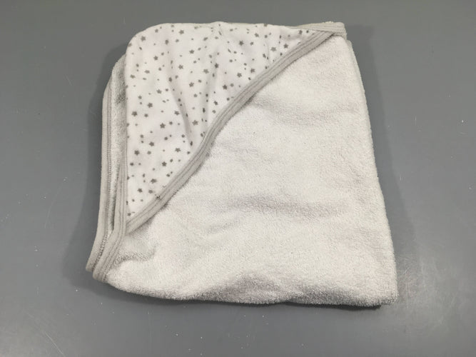 Cape de bain blanc/gris étoiles, moins cher chez Petit Kiwi