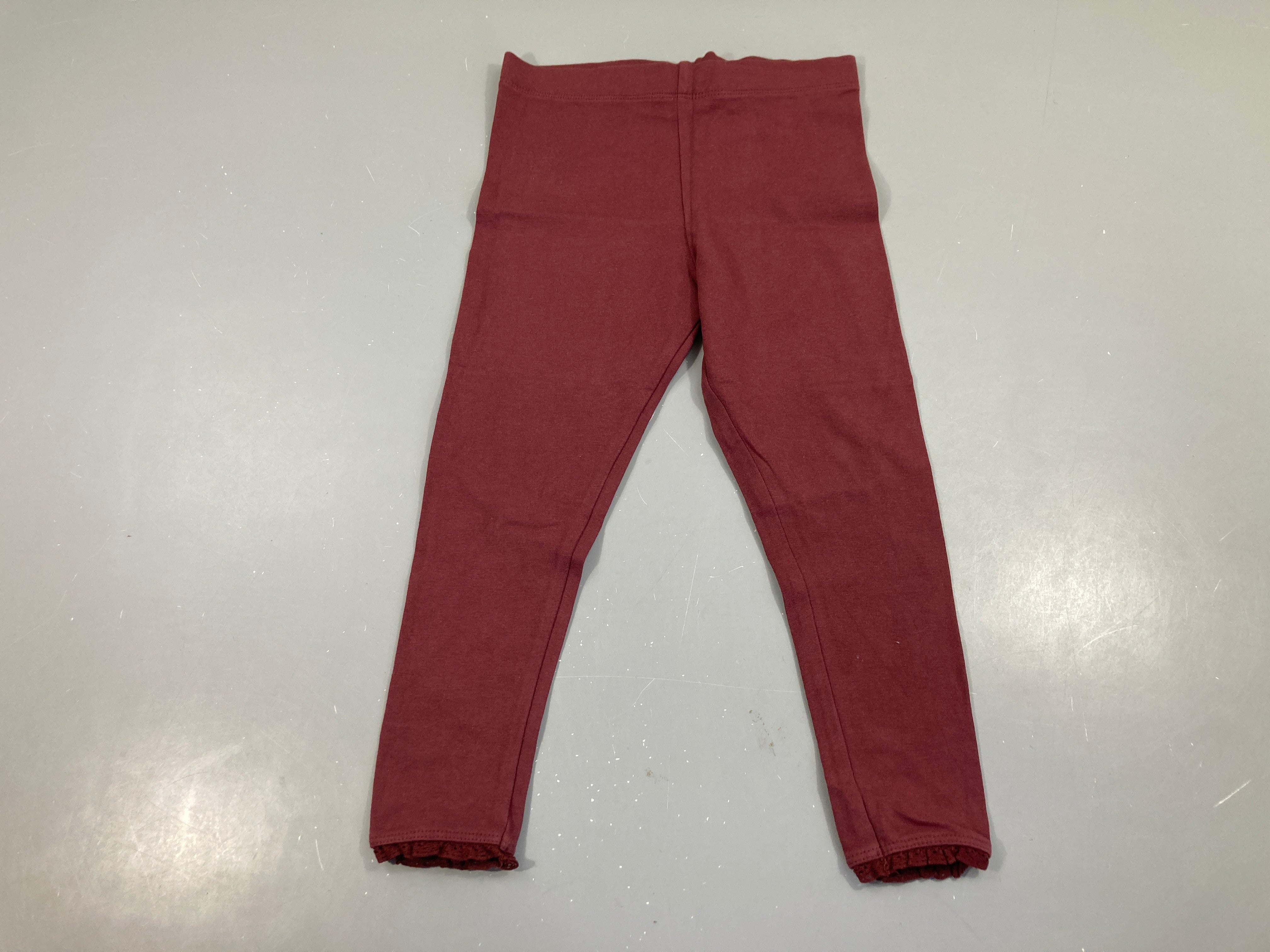 Legging bordeaux bas dentelles