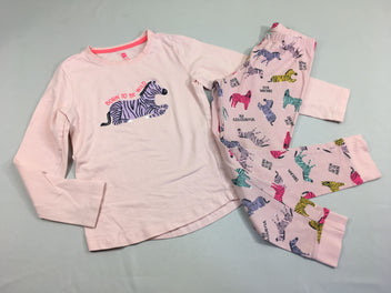 Pyjama 2pcs jersey rose Zebre -Bas manches à rafraichir