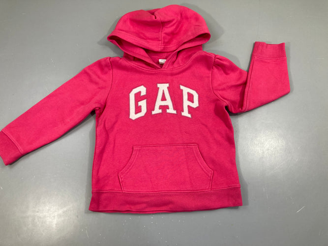 Sweat à capuche rose vif GAP, mini tâche à l'avant, moins cher chez Petit Kiwi